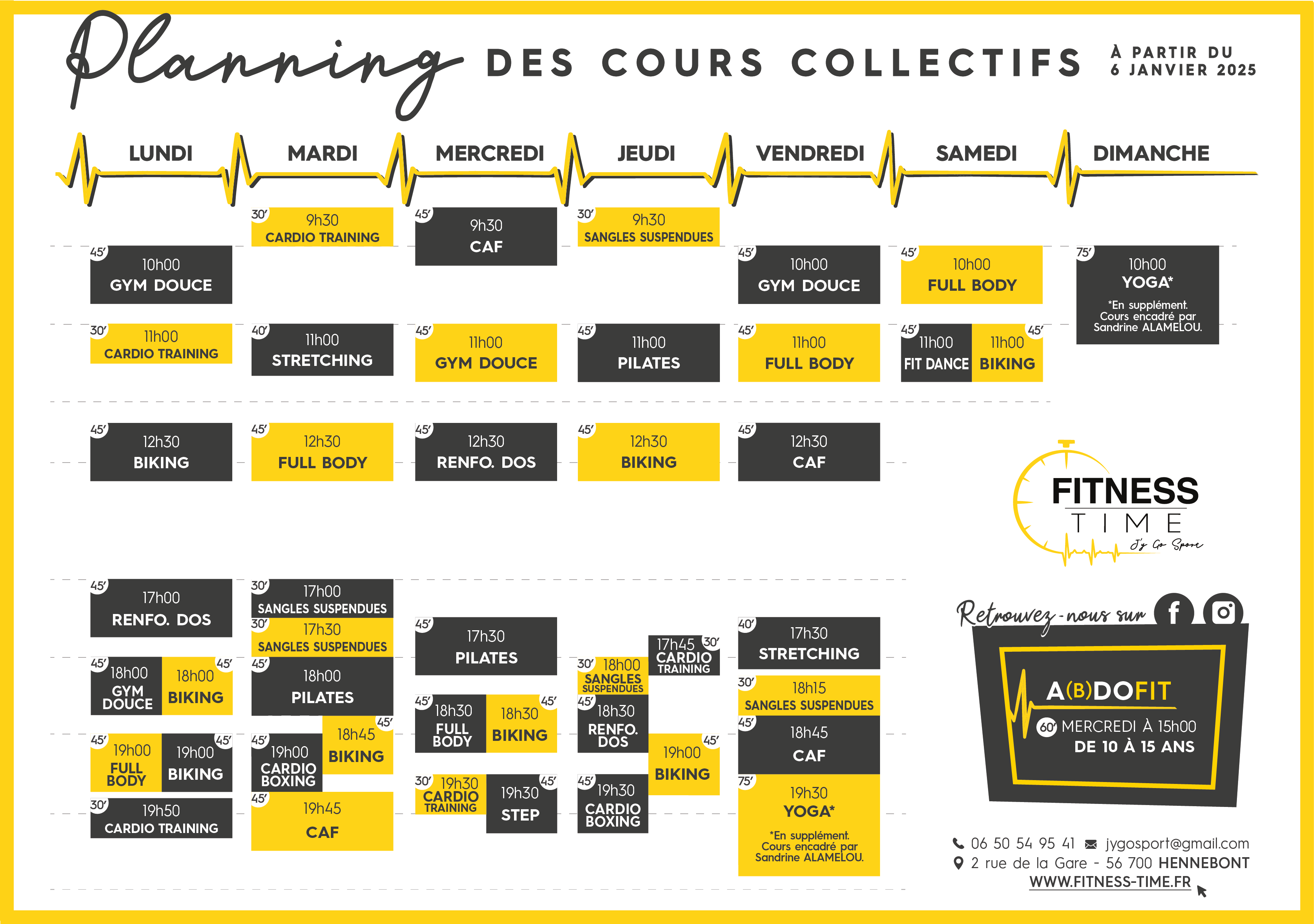 Planning cours