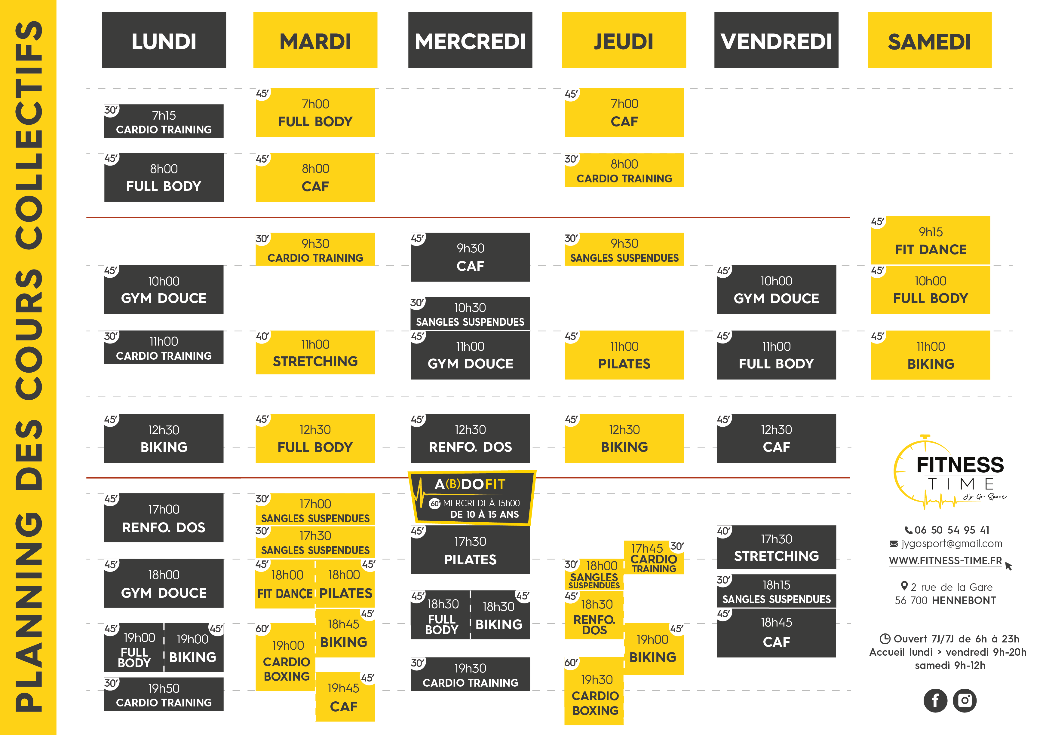 Planning rentrée 26