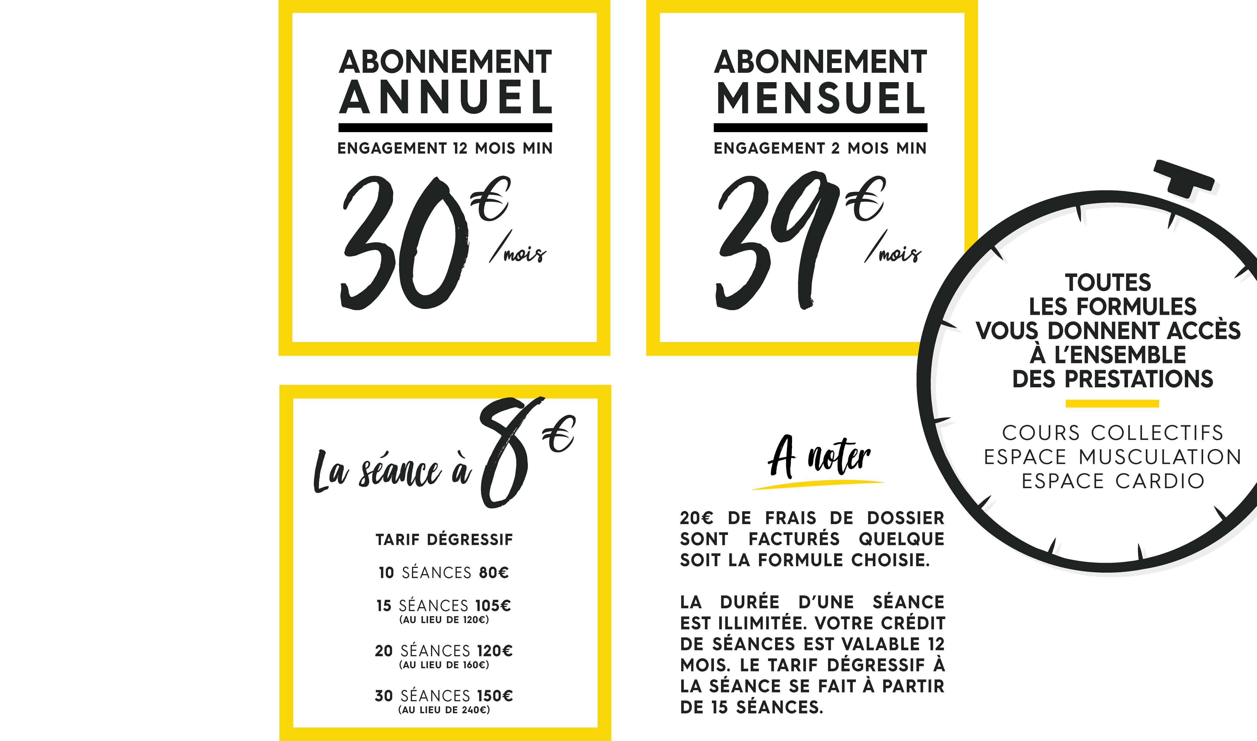 FORMULES TARIFAIRES
